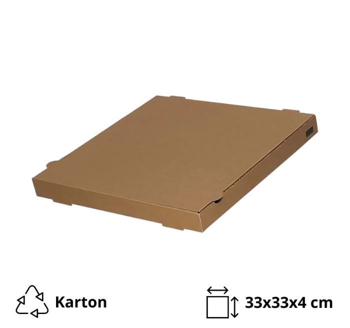 Kutija za pizzu 330х330х40 mm mikro valovit karton kraft [40 kom/pak]