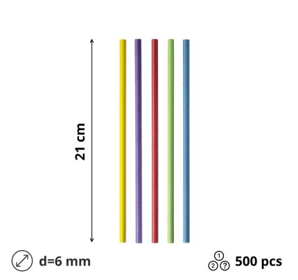 Slamke papirnate l=210 mm d=6 mm MIX 500 kom/pak