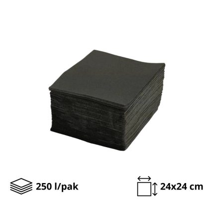 Papirnate salvete 2 sl 24×24 cm 250 l/pak, crno