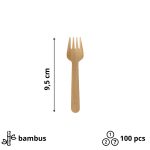 Mini vilica od bambusa BAMBUS SNACK 9,5cm 100 kom