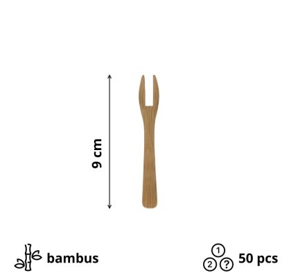 Mini vilica od bambusa TWIN 9 cm 50 kom (20 pack)