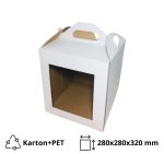 Kutija za tortu s prozorom 280x280x320 mm bijela [5 kom/pak]