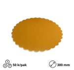 Podmetač krug za torte karton d = 300 mm zlato / biser ojačana 3,2 mm [5 kom/pak]
