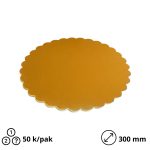 Podmetač krug za torte karton d = 300 mm zlato / biser ojačana 3,2 mm [5 kom/pak]