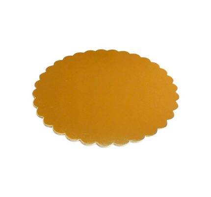 Podmetač krug za torte karton d = 300 mm zlato / biser ojačana 3,2 mm [5 kom/pak]
