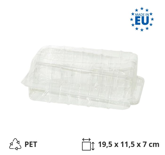 Posuda PET 115х195х70 mm proziran s poklopcem [50 kom/pak]