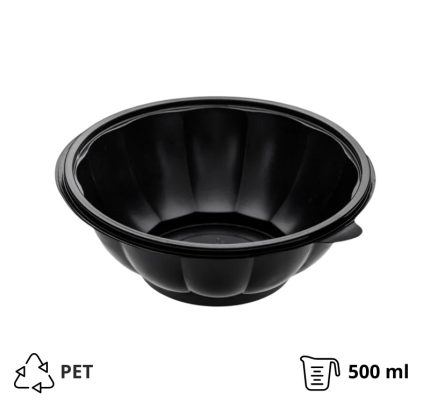 Posuda PET 500 ml d=189 mm crna, bez poklopca [50 kom/pak]