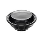 Posuda PET s pokrovom 500 ml d=189 mm crna, 50 kom (komplet)