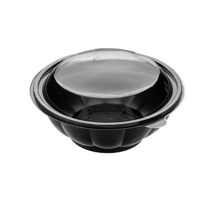 Posuda PET s pokrovom 500 ml d=189 mm crna, 50 kom (komplet)