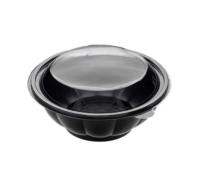 Posuda PET s pokrovom 500 ml d=189 mm crna, 50 kom (komplet)