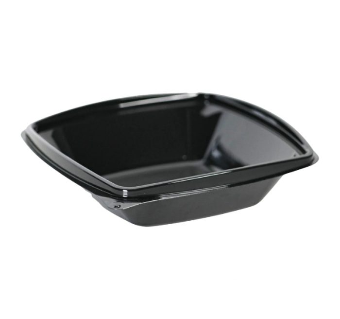 Posuda PET 750 ml 185x185x45 črna, bez poklopca [50 kom/pak]