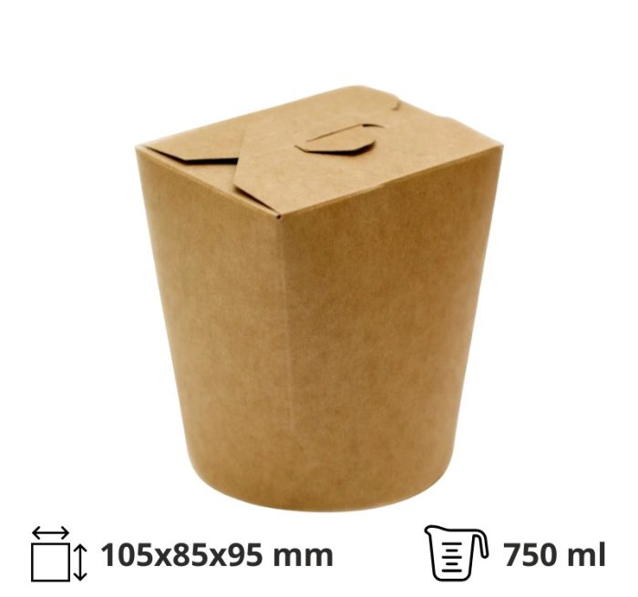 Papirnata posuda za WOK 750 ml kraft/kraft 50 kom