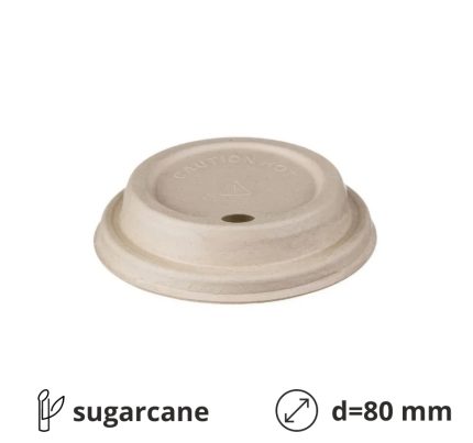 Poklopac s rupom sugarcane d=80 mm, bež 50 kom