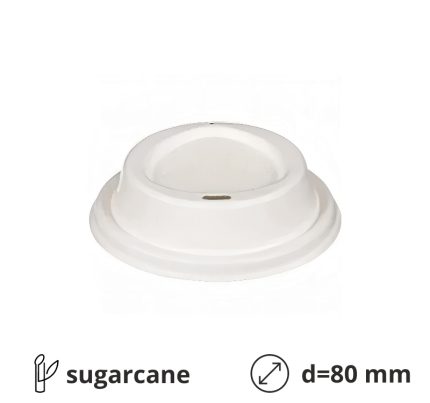 Poklopac s rupom sugarcane d=80 mm, bijela 50 kom