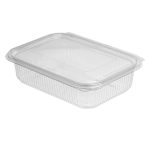 Posuda s ravnim poklopcem PET 1500 ml 230x165x60 prozirna [50 kom/pak]