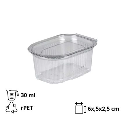 Posuda za umake sa poklopcem rPET 30 ml prozirna [500 kom/pak]