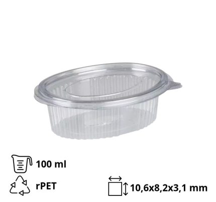 Posuda za umake sa poklopcem rPET 100 ml prozirna [500 kom/pak]