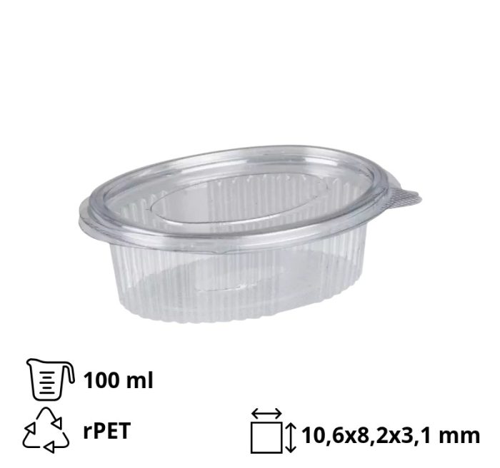 Posuda za umake sa poklopcem rPET 100 ml prozirna [500 kom/pak]