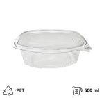 Posuda s ravnim poklopcem rPET 500 ml prozirna [100 kom/pak]