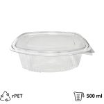 Posuda s ravnim poklopcem rPET 500 ml prozirna [100 kom/pak]