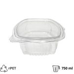 Posuda s ravnim poklopcem rPET 750 ml prozirna [100 kom/pak]