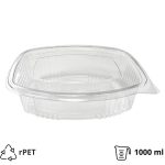 Posuda s ravnim poklopcem rPET 1000 ml prozirna [100 kom/pak]
