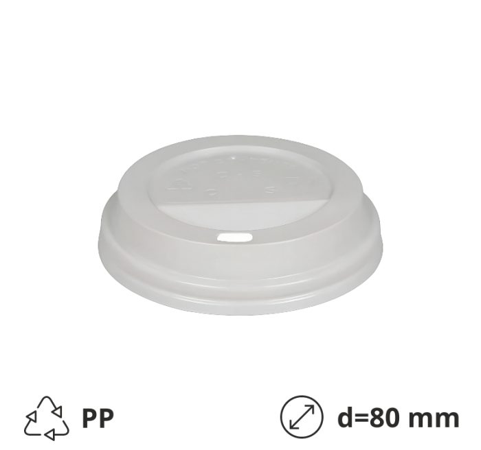 Poklopac s rupom PP d=80 mm bjeli 100 kom