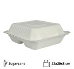 Embalaža BIO 22х20х8 cm 3-delna,  50kos/pak  sladkorni trs [200 kom/pak]