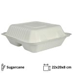 Embalaža BIO 22х20х8 cm 3-delna,  50kos/pak  sladkorni trs [200 kom/pak]
