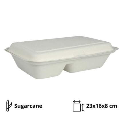 Embalaža BIO 23х16х8 cm 2-delna sladkorni trs [50 kom/pak]