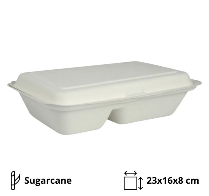 Embalaža BIO 23х16х8 cm 2-delna sladkorni trs [50 kom/pak]
