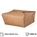 Papirnata posuda 2000 ml 195х140х63 mm kraft [50 kom/pak]