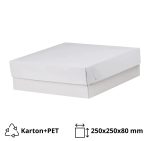 Kutija s poklopcem za desert 25x25x8 cm WHITE (unutarnja metalizirana PET) [14 kom/pak]