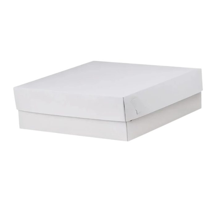 Kutija s poklopcem za desert 25x25x8 cm WHITE (unutarnja metalizirana PET) [14 kom/pak]