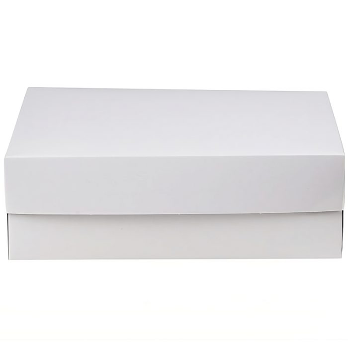 Kutija s poklopcem za desert 25x25x8 cm WHITE (unutarnja metalizirana PET) [14 kom/pak]
