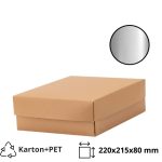 Kutija s poklopcem za desert 22x21,5x8 cm KRAFT (unutarnja metalizirana PET) [18 kom/pak]