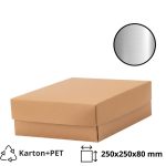 Kutija s poklopcem za desert 25x25x8 cm KRAFT (unutarnja metalizirana Pet) [14 kom/pak]