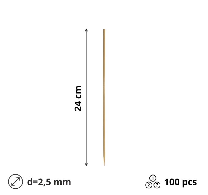 Štapići za ražnjić 24 cm 100 kom/pak