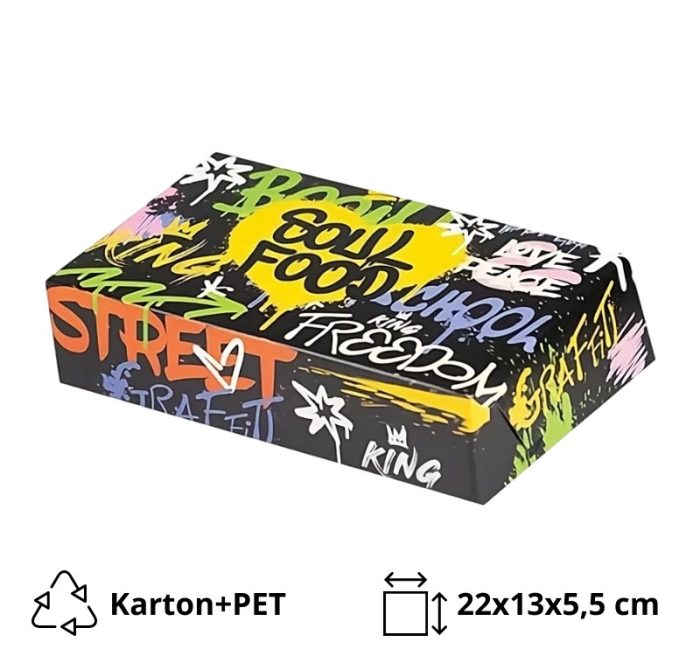 Papirnata posuda Club Sandwich Boх 22х13х5,5cm (inner metalised Pet) Soul [145 kom/pak]