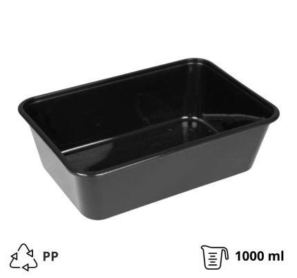 Posuda PP 1000 ml 170х115х75 mm crna [50 kom/pak]