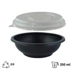 Posuda za juhu za poklopcem PP 350 ml d=145 mm h=50 mm, crna, 50 kom (komplet)