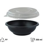 Posuda za juhu za poklopcem PP 350 ml d=145 mm h=50 mm, crna, 50 kom (komplet)
