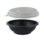 Posuda za juhu za poklopcem PP 350 ml d=145 mm h=50 mm, crna, 50 kom (komplet)