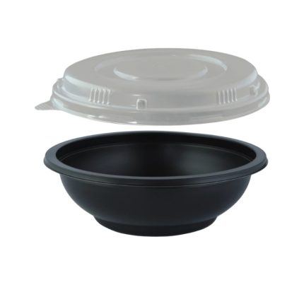 Posuda za juhu za poklopcem PP 350 ml d=145 mm h=50 mm, crna, 50 kom (komplet)