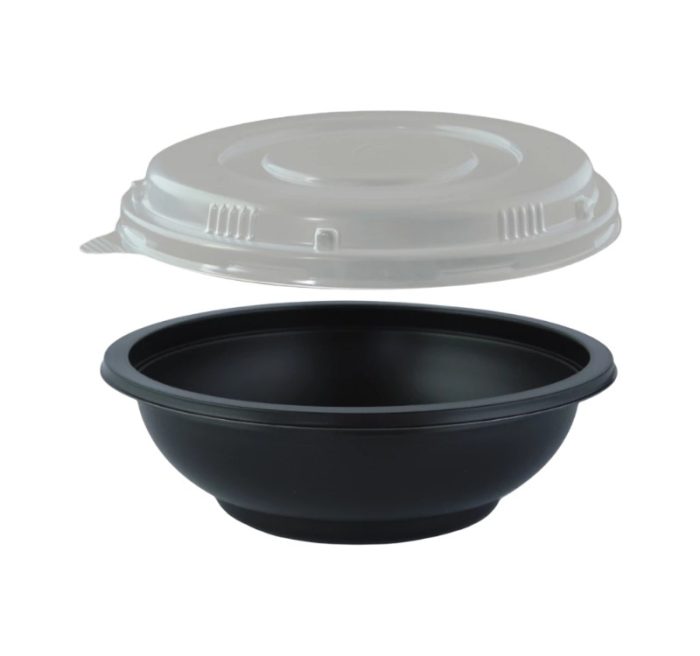 Posuda za juhu za poklopcem PP 350 ml d=145 mm h=50 mm, crna, 50 kom (komplet)
