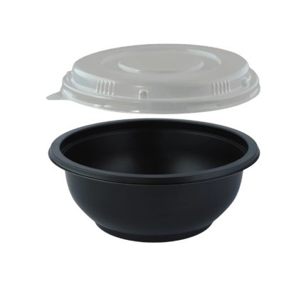 Posuda za juhu za poklopcem PP 500 ml d=145 mm h=60 mm, crna. 50 kom (komplet)