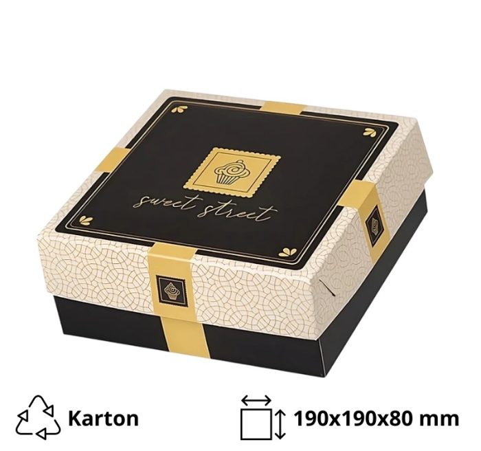 Kutija s poklopcem za desert 19x19x8 cm Sweet Street [15 kom/pak]