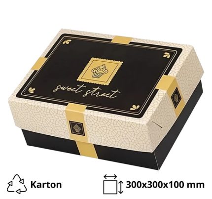 Kutija s poklopcem za desert 30x30x10 cm Sweet Street [14 kom/pak]