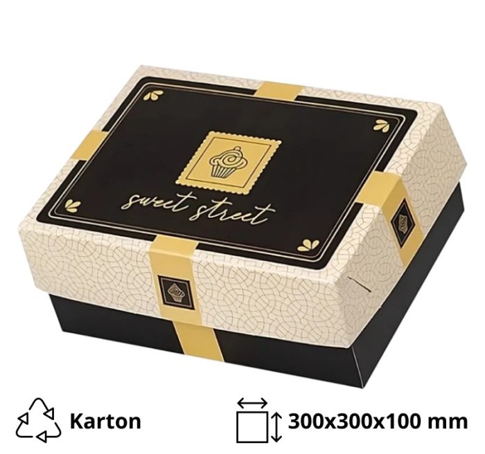 Kutija s poklopcem za desert 30x30x10 cm Sweet Street [14 kom/pak]