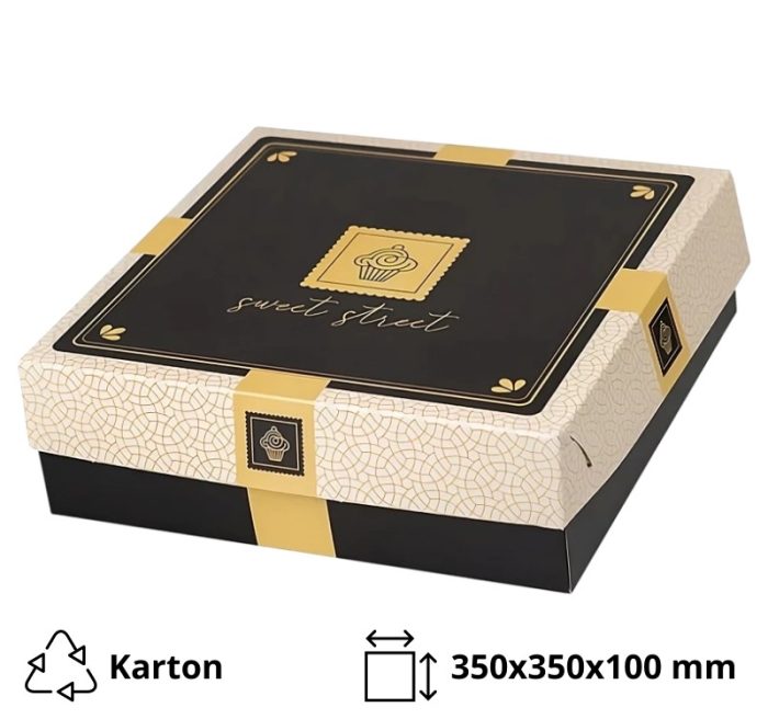 Kutija s poklopcem za desert 35x35x10 cm Sweet Street [11 kom/pak]